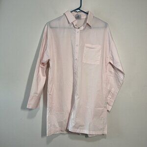 Parke Pink Cotton Long Sleeve Button Front Polo Romper Size Small
